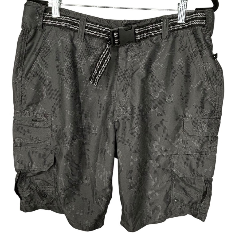 Denali Dark Gray Lightweight Belted Cargo Shorts Tagged Men's 34 Actual  35.5x11
